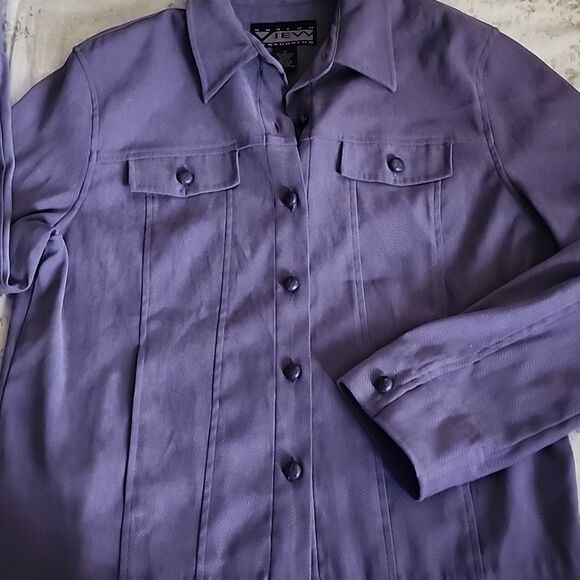 Vintage Norton McNaughton Lavender Blazer Shirt Jacket Shacket Size 8 - Picture 2 of 9